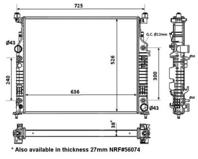 Radiator, engine cooling NRF 53936