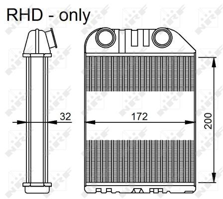 NRF 54286 Heat Exchanger, interior heating