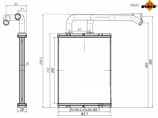 NRF 54432 Heat Exchanger, interior heating