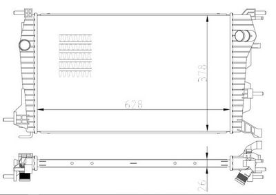 Radiator, engine cooling NRF 550004