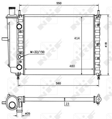 Radiator, engine cooling NRF 58016