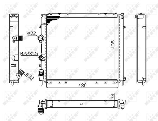 NRF 58075A Radiator, engine cooling