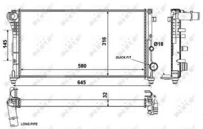 Radiator, engine cooling NRF 58376