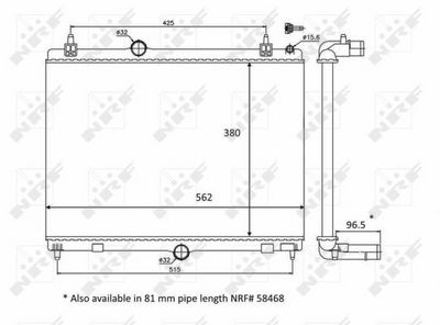 Radiator, engine cooling NRF 58399
