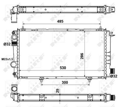 Radiator, engine cooling NRF 58957A