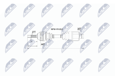 Drive Shaft NTY NPW-FR-012
