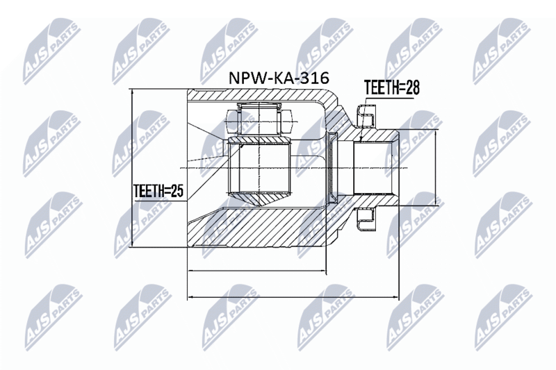 NTY NPW-KA-316 Joint Kit, drive shaft