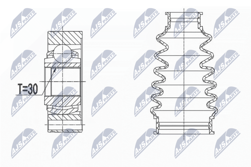 NTY NPW-KA-336 Joint Kit, drive shaft