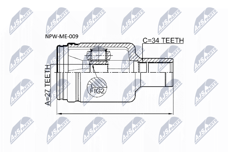 NTY NPW-ME-009 Joint Kit, drive shaft