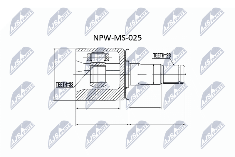 NTY NPW-MS-025 Joint Kit, drive shaft