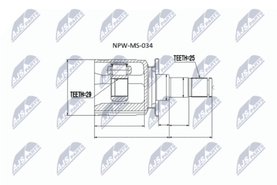 Joint Kit, drive shaft NTY NPW-MS-034
