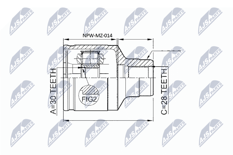 NTY NPW-MZ-014 Joint Kit, drive shaft