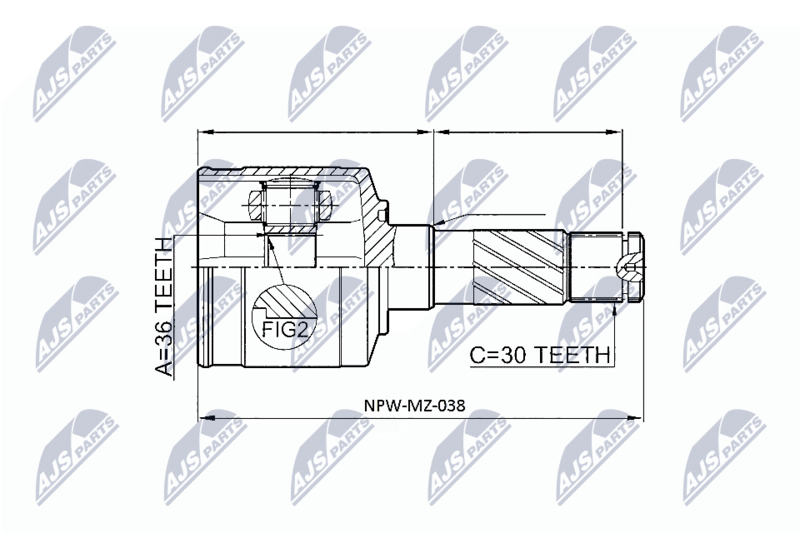 NTY NPW-MZ-038 Joint Kit, drive shaft