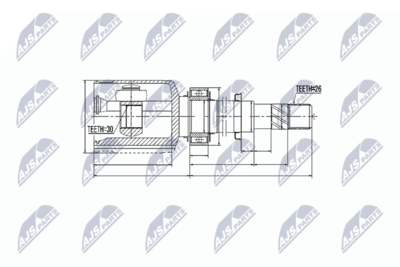 Joint Kit, drive shaft NTY NPW-NS-021