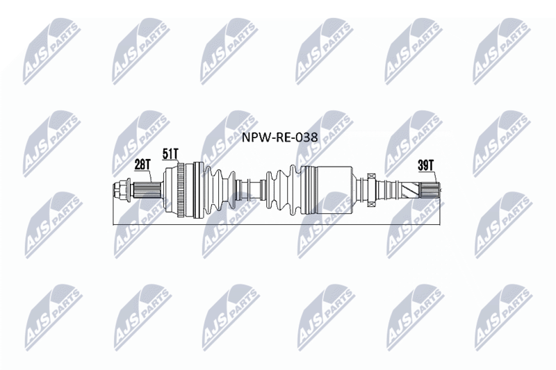 NTY NPW-RE-038 Drive Shaft