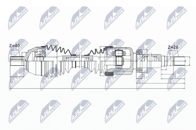 NTY NPW-VV-044 Drive Shaft