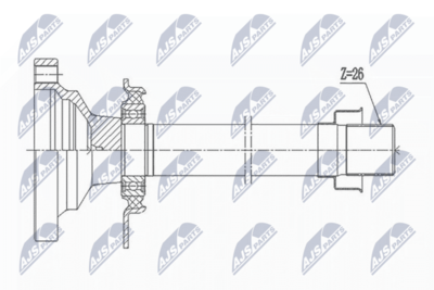 Stub Shaft, differential NTY NPW-VW-004R1