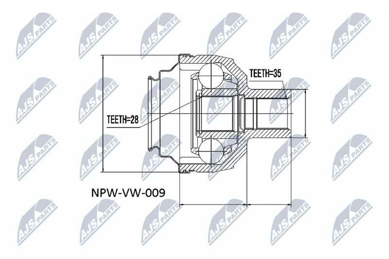 NTY NPW-VW-009 Joint Kit, drive shaft