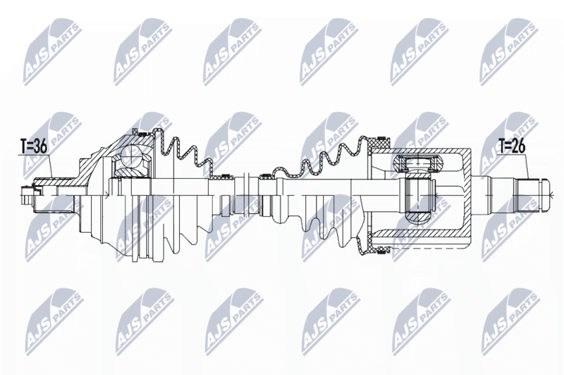 NTY NPW-VW-133 Drive Shaft