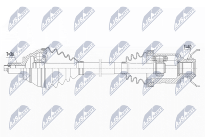 Drive Shaft NTY NPW-VW-183
