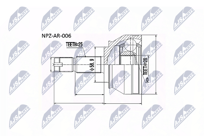 NTY NPZ-AR-006 Joint Kit, drive shaft