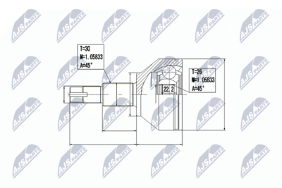 Joint Kit, drive shaft NTY NPZ-AR-014