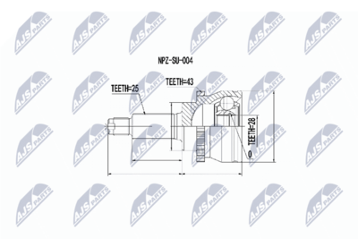 Joint Kit, drive shaft NTY NPZ-SU-004