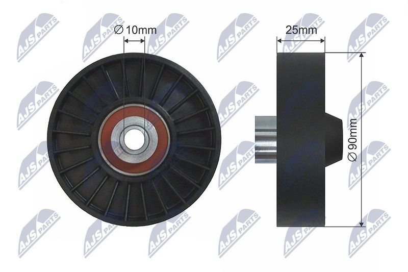NTY RNK-AR-006 Deflection/Guide Pulley, V-ribbed belt