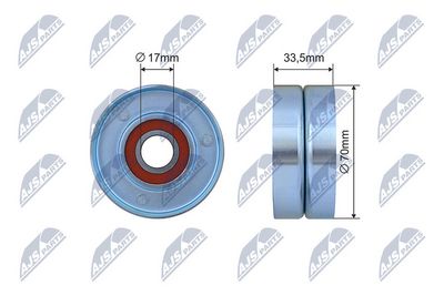 Tensioner Pulley, V-ribbed belt NTY RNK-AR-016