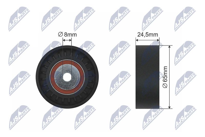 NTY RNK-AU-014 Deflection/Guide Pulley, V-ribbed belt