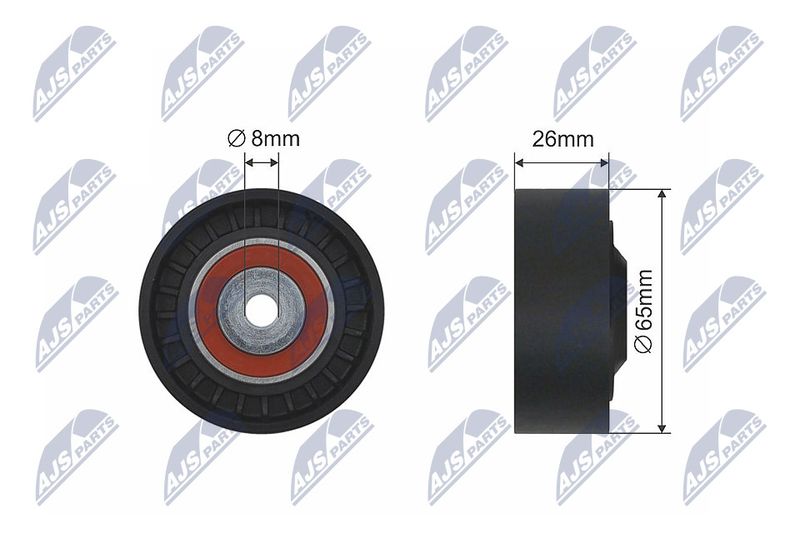NTY RNK-AU-016 Deflection/Guide Pulley, V-ribbed belt