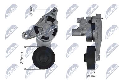 Tensioner Pulley, V-ribbed belt NTY RNK-AU-023