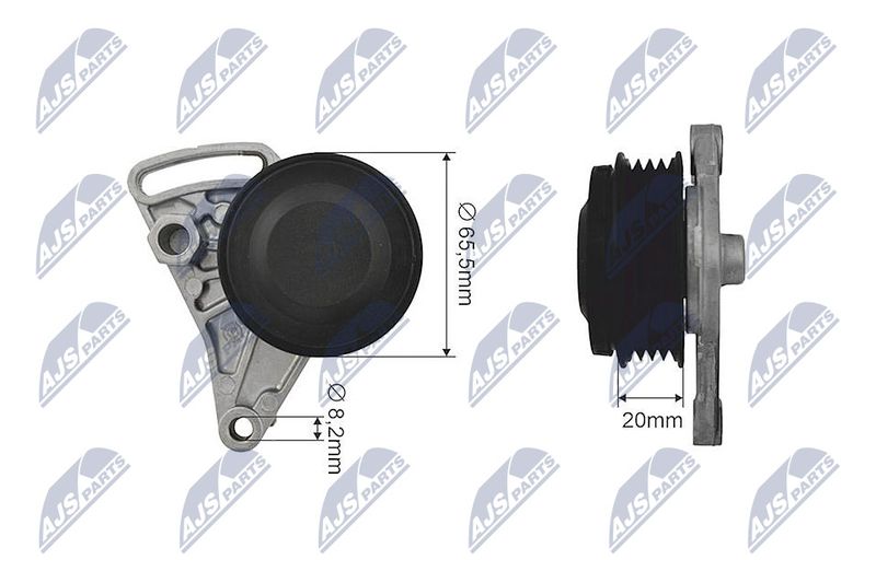 NTY RNK-AU-025 Tensioner Pulley, V-ribbed belt