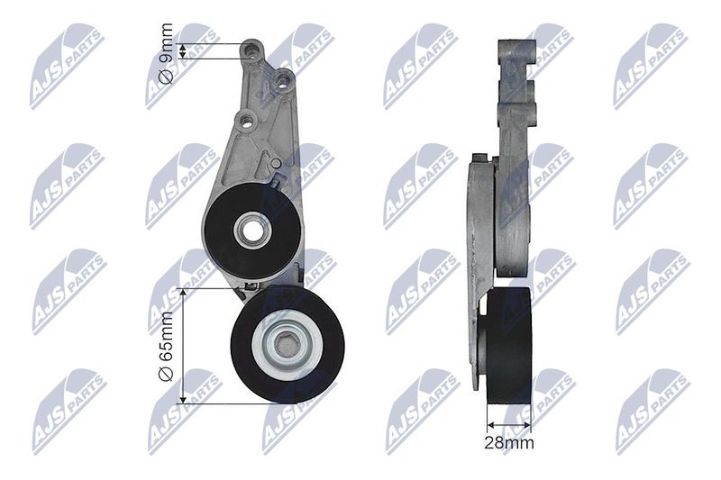NTY RNK-AU-026 Tensioner Pulley, V-ribbed belt