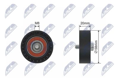 Deflection Pulley/Guide Pulley, V-belt NTY RNK-AU-037