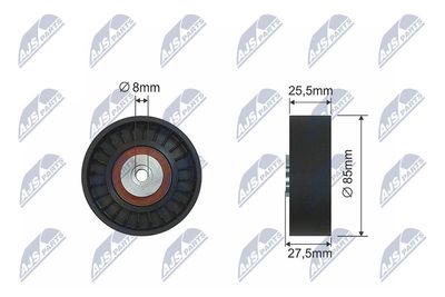 Deflection Pulley/Guide Pulley, V-belt NTY RNK-AU-038