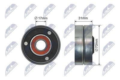 Deflection Pulley/Guide Pulley, V-belt NTY RNK-AU-040