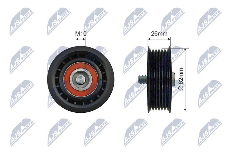 NTY RNK-AU-061 Tensioner Pulley, V-ribbed belt