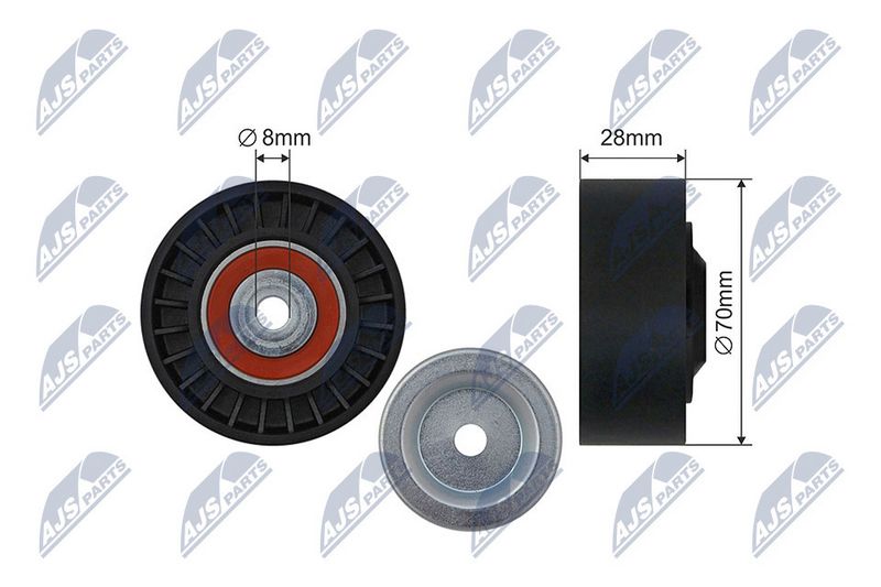 NTY RNK-AU-064 Deflection/Guide Pulley, V-ribbed belt