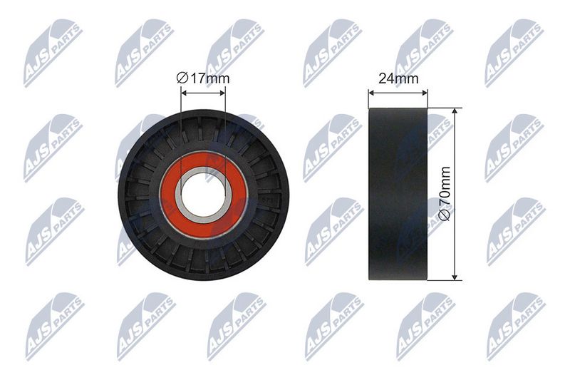 NTY RNK-AU-065 Tensioner Pulley, V-ribbed belt