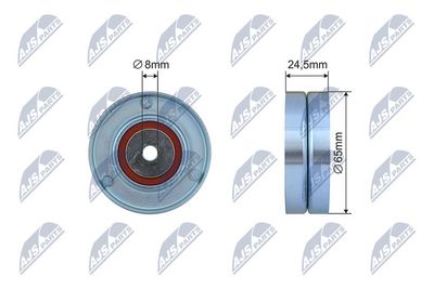Tensioner Pulley, V-ribbed belt NTY RNK-AU-069