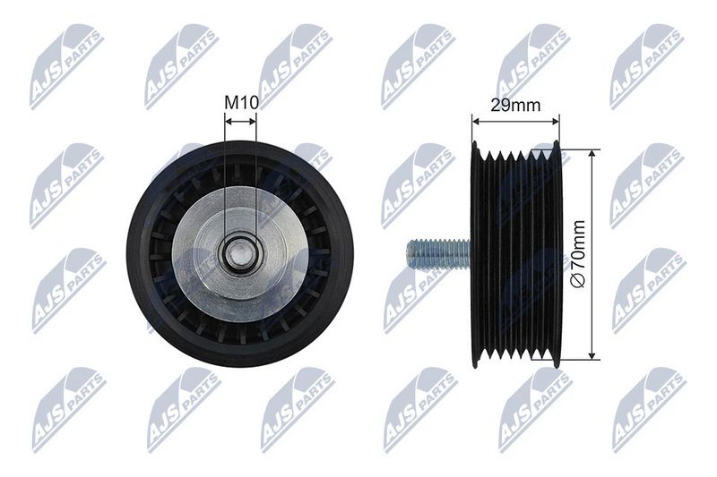 NTY RNK-AU-073 Tensioner Pulley, V-ribbed belt