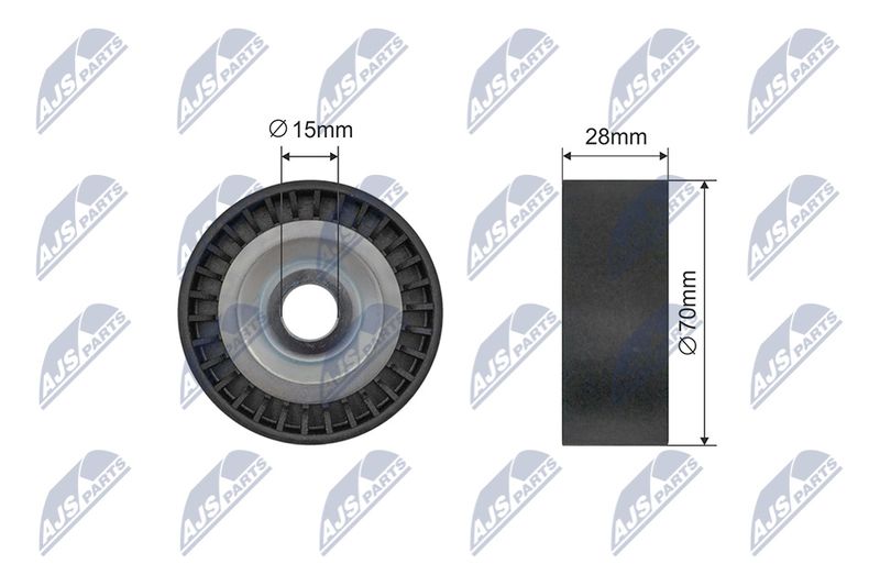 NTY RNK-AU-076 Tensioner Pulley, V-ribbed belt