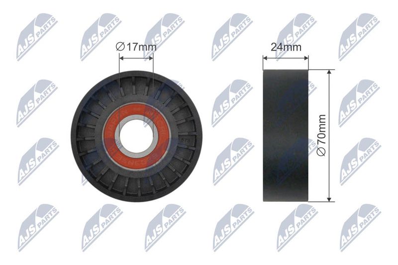 NTY RNK-AU-080 Tensioner Pulley, V-ribbed belt
