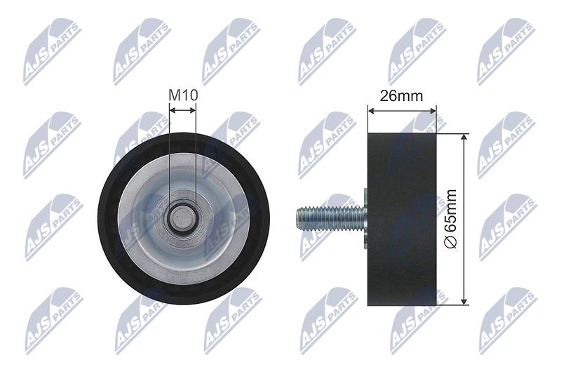 NTY RNK-BM-002B Tensioner Pulley, V-ribbed belt