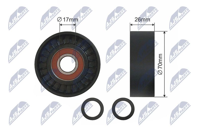 NTY RNK-BM-004 Tensioner Pulley, V-ribbed belt