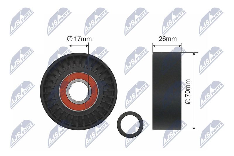 NTY RNK-BM-007 Tensioner Pulley, V-ribbed belt