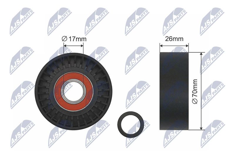 NTY RNK-BM-008 Tensioner Pulley, V-ribbed belt