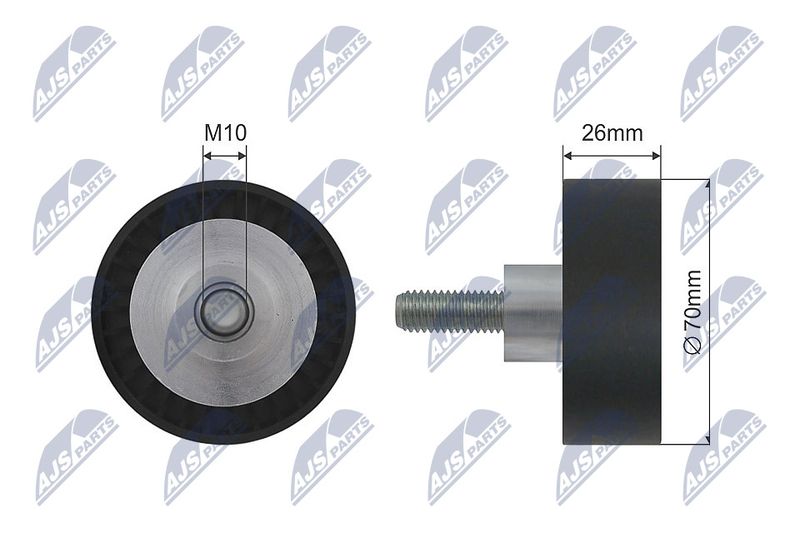 NTY RNK-BM-009 Deflection/Guide Pulley, V-ribbed belt