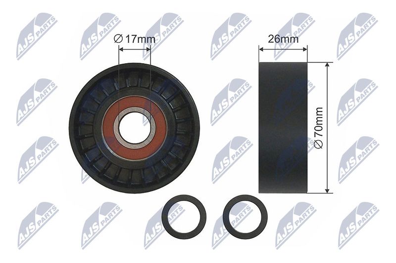 NTY RNK-BM-013 Tensioner Pulley, V-ribbed belt